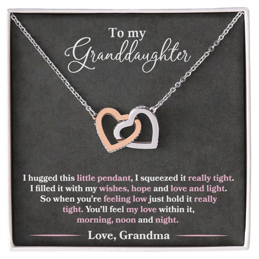 Granddaughter - I Hugged This Little Pendant - Love Grandma