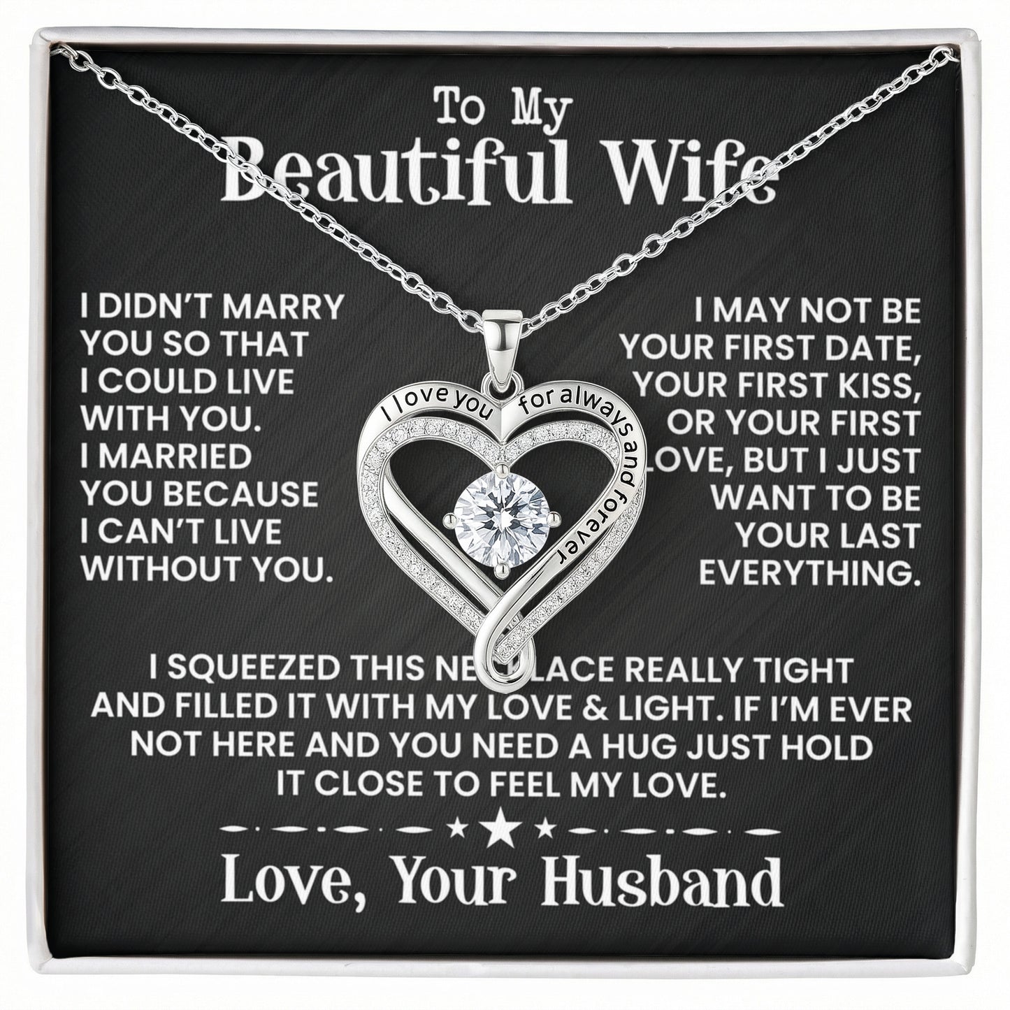 To My Beautiful Wife - Love You Always Necklace