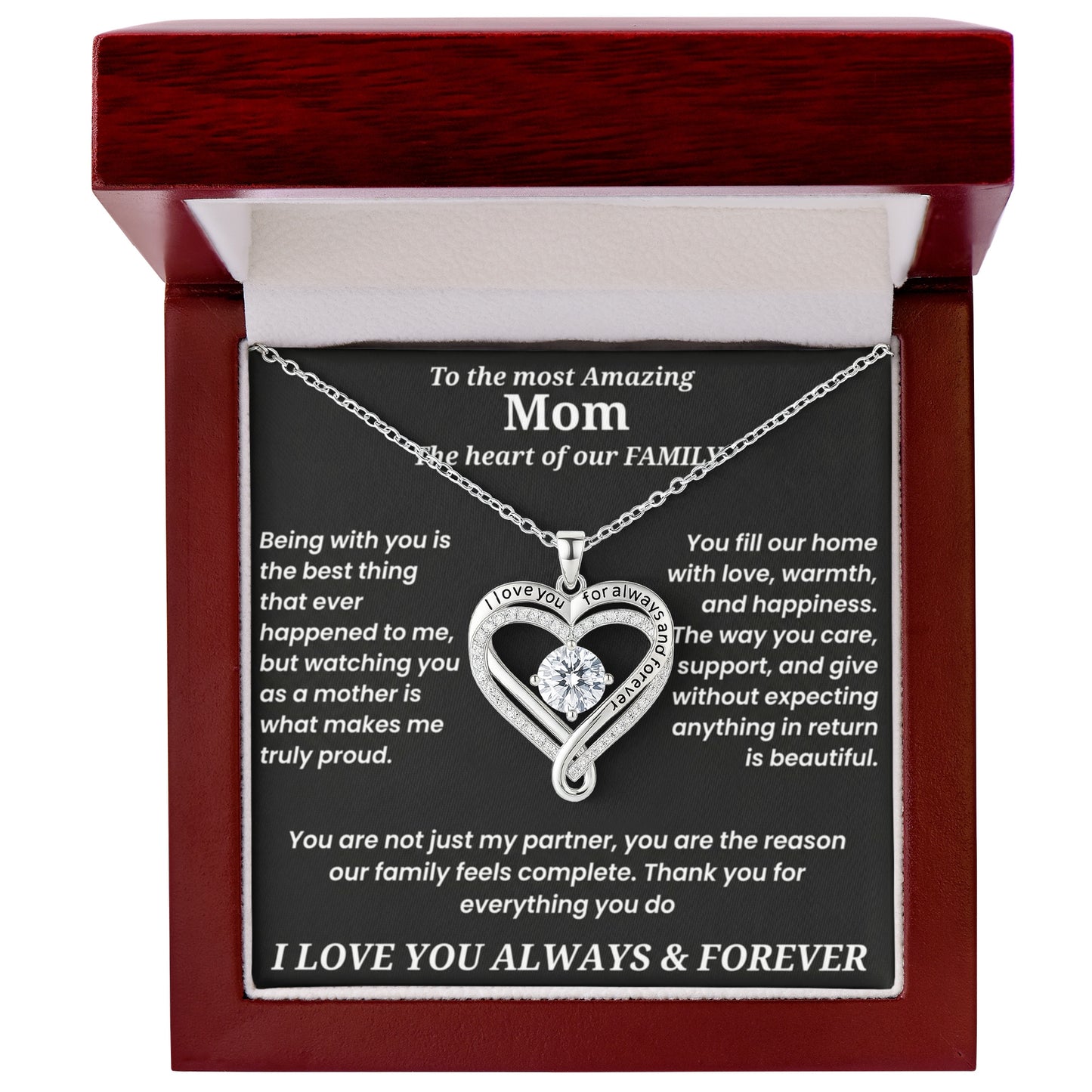 To The Most Amazing Mom - Love You Always Necklace