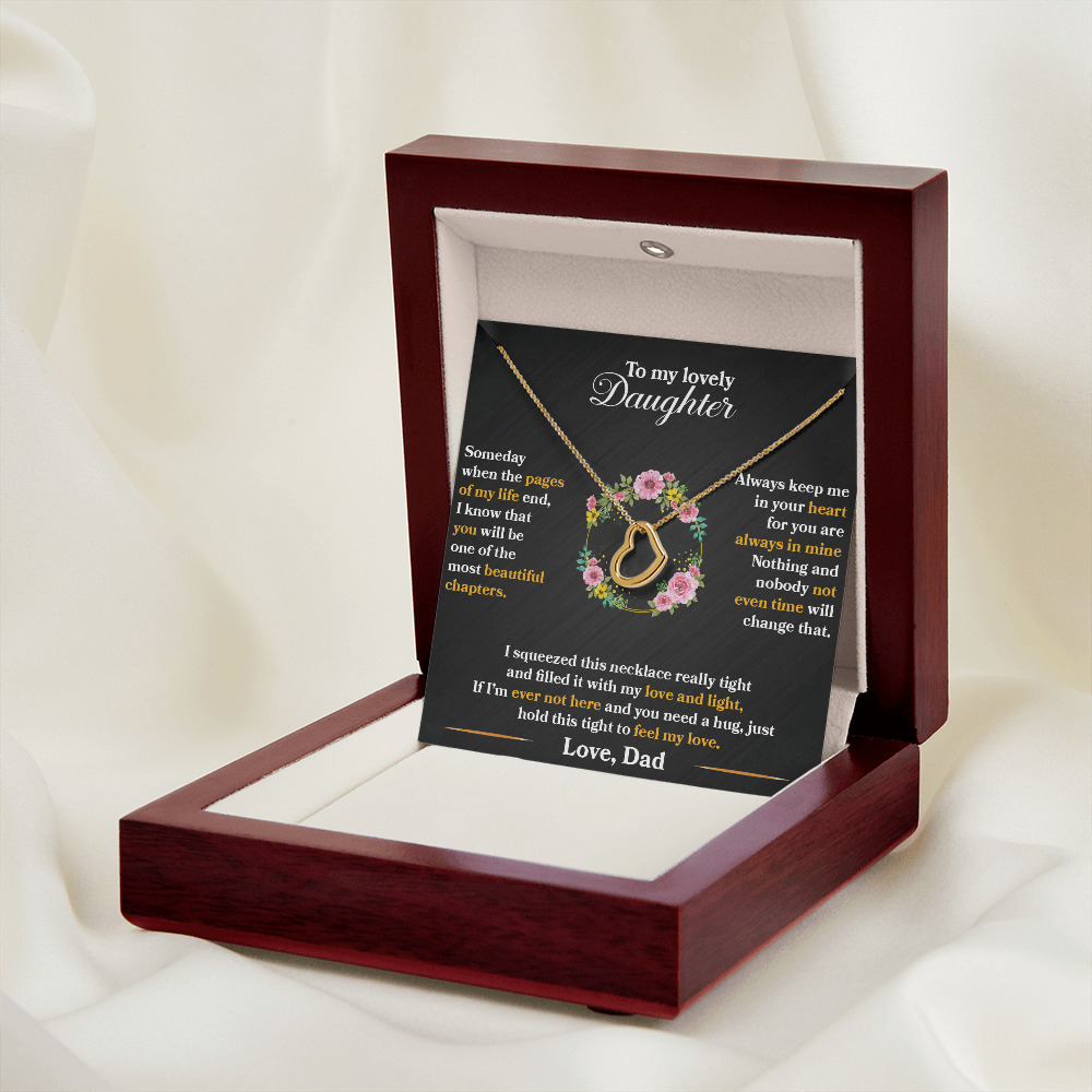 Daughter - Always Keep Me In Your Heart - Delicate Heart Necklace
